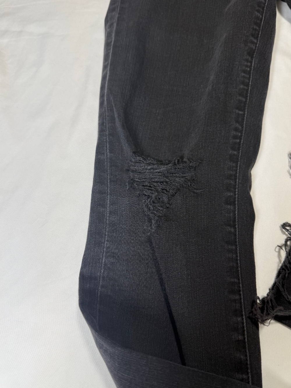 Madewell High-Rise Skinny Jeans Black Distressed Size 28T Tall - Picture 10 of 13
